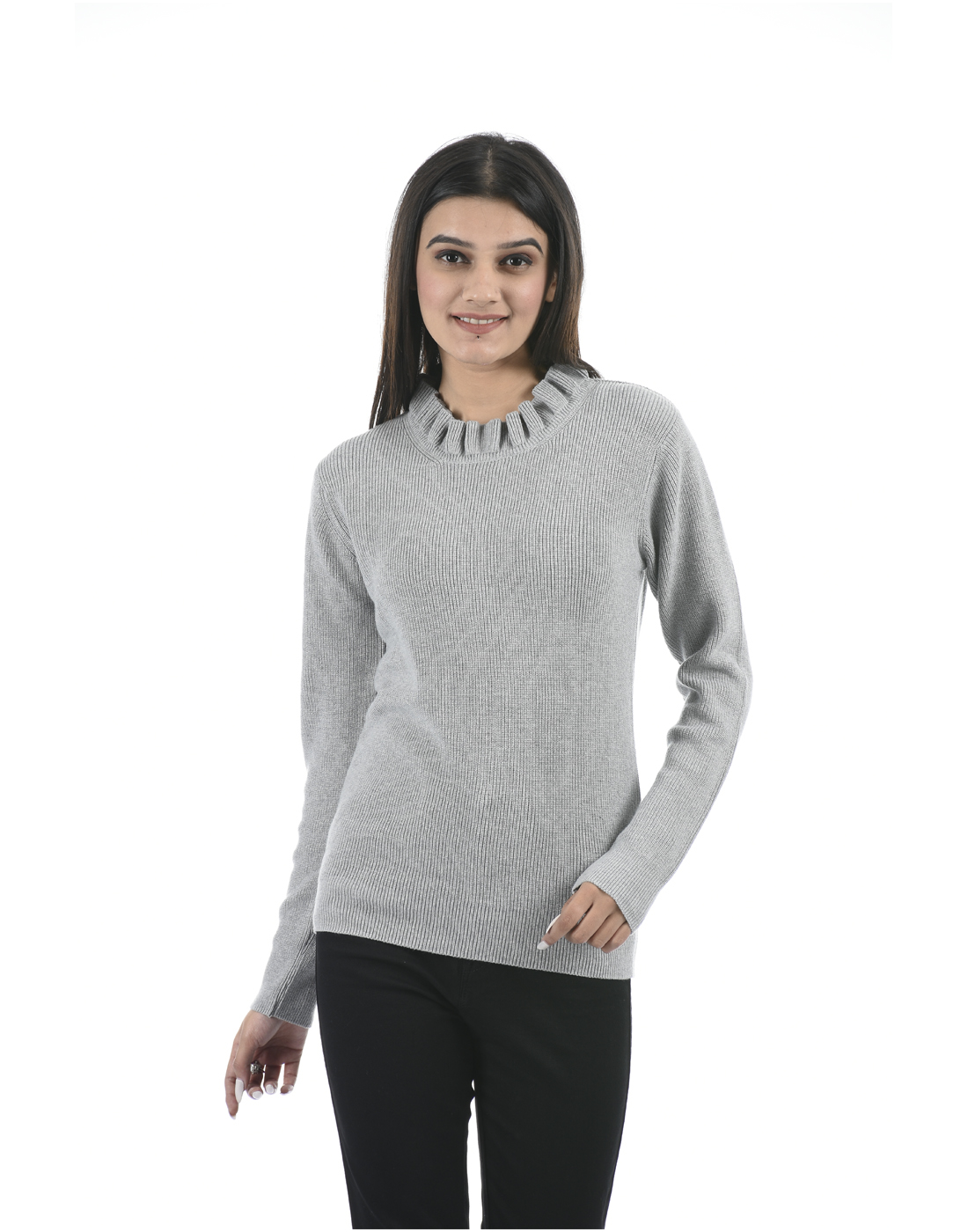 Portobello Wome Casual Wear Grey Sweater
